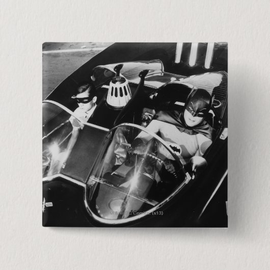 Robin und Batman im Batmobil Button (Vorderseite)