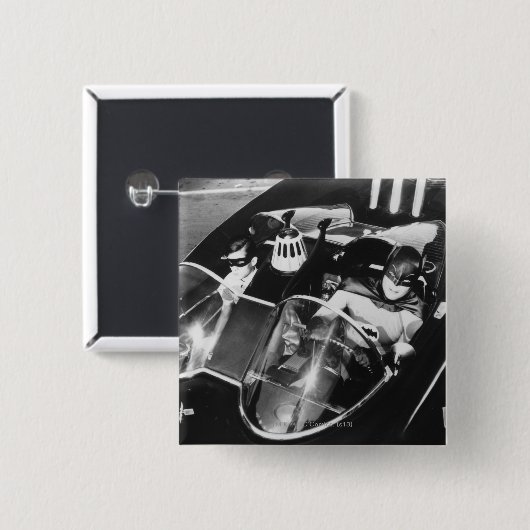 Robin und Batman in Batmobile Button (Vorne & Hinten)