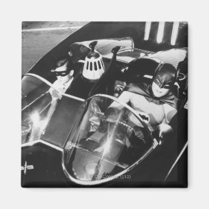 Robin und Batman in Batmobile Magnet