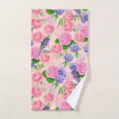 Robin und Blume, Aquarellmuster Badhandtuch Set (Handtuch)