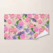 Robin und Blume, Aquarellmuster Badhandtuch Set (Handtuch)