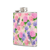 Robin und Blume, Aquarellmuster Flachmann (Links)