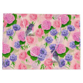 Robin und Blume, Aquarellmuster Große Geschenktüte (Rückseite)