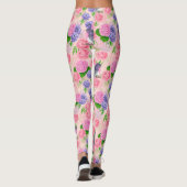 Robin und Blume, Aquarellmuster Leggings (Rückseite)