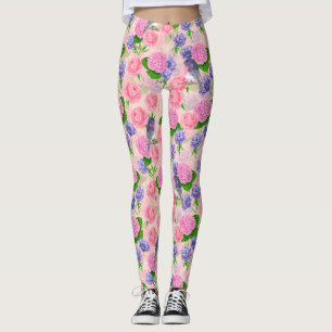 Robin und Blume, Aquarellmuster Leggings