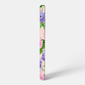 Robin und Blume, Aquarellmuster Samsung Galaxy Hülle (Linke Seite)