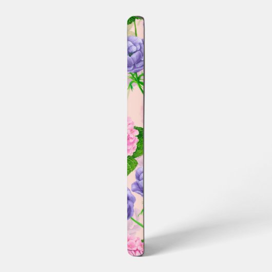 Robin und Blume, Aquarellmuster Samsung Galaxy Hülle (Linke Seite)