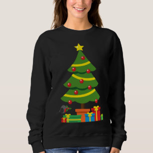 Robin und bunte Geschenke unter dem Weihnachtsbaum Sweatshirt
