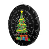 Robin und farbenfrohe Geschenke unter Weihnachtsba Dartscheibe (Vorderseite rechts)