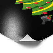 Robin und farbenfrohe Geschenke unter Weihnachtsba Fotodruck (Ecke)