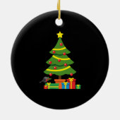 Robin und farbenfrohe Geschenke unter Weihnachtsba Keramik Ornament (Hinten)