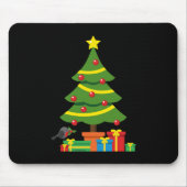 Robin und farbenfrohe Geschenke unter Weihnachtsba Mousepad (Vorne)
