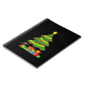 Robin und farbenfrohe Geschenke unter Weihnachtsba Notizblock (Linke Seite)