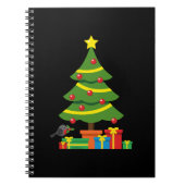 Robin und farbenfrohe Geschenke unter Weihnachtsba Notizblock (Vorderseite)