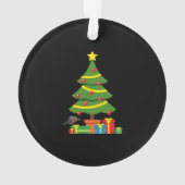 Robin und farbenfrohe Geschenke unter Weihnachtsba Ornament (Rückseite)