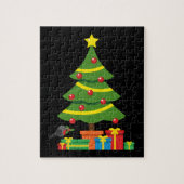 Robin und farbenfrohe Geschenke unter Weihnachtsba Puzzle (Vertikal)