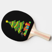Robin und farbenfrohe Geschenke unter Weihnachtsba Tischtennis Schläger (Seitenansicht)