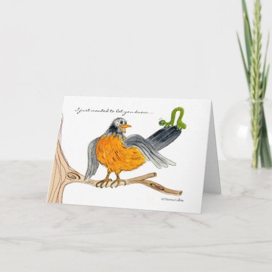 Robin und Green-Inch-Wurmkarte Karte (Vorderseite)