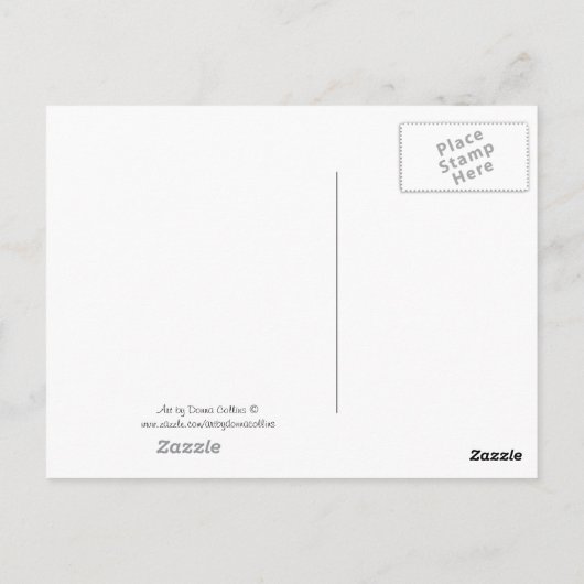 Robin und grüner Inch-Wurm Postkarte (Rückseite)