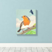 Robin und Ladybird Leinwanddruck (Insitu (Holzboden))