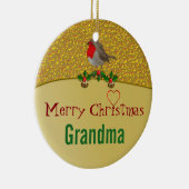 Robin und Stechpalmen-personalisierte Keramikornament (Rechts)