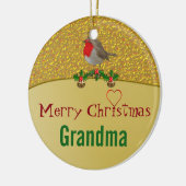 Robin und Stechpalmen-personalisierte Keramikornament (Links)