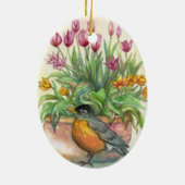 Robin und Tulips Keramik Ornament (Hinten)