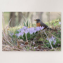 Robin unter Blume Puzzle