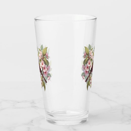 Robin unter Blume trinken Glas (Links)