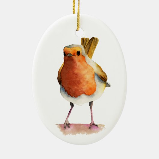 Robin-Vogel-Aquarell-Malerei Keramikornament (Hinten)