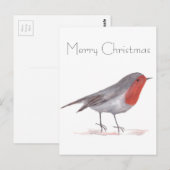 Robin Vogel Aquarellwald Postkarte (Vorne/Hinten)