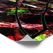 Robin-Vogel auf einem Zweig in einer Hecke Poster (Ecke)