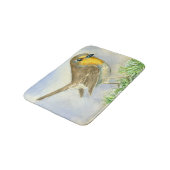 Robin-Vogel auf einer mattierten Wachposten Badematte (Schrägansicht)