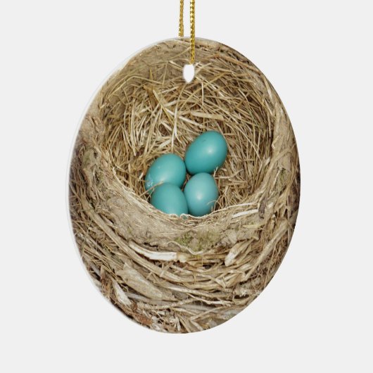 Robin-Vogel-Ei-Nest Keramik Ornament (Rechts)