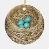 Robin-Vogel-Ei-Nest Keramik Ornament (Vorne)