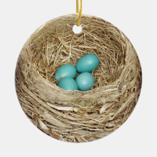 Robin-Vogel-Ei-Nest Keramik Ornament