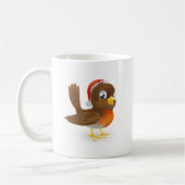 Robin-Vogel in einer Weihnachtsmannmütze Kaffeetasse (Links)
