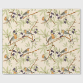 Robin-Vögel in Olivenzweigen Geschenkpapier (Flach)