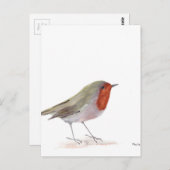 Robin-Vogel Postkarte (Vorne/Hinten)