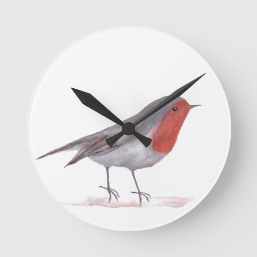 Robin-Vogel Runde Wanduhr (Vorderseite)