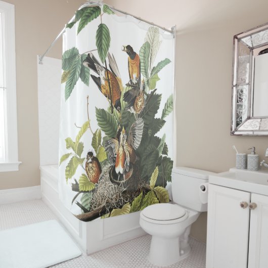 Robin-Vogel-Tier-Nest Audubon Duschvorhang (Beispiel)
