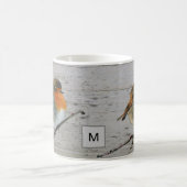 Robin-Vogelbrust mit Monogramm Kaffeetasse (Mittel)