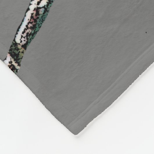 Robin-Vogelfamilie mit Monogramm grau Fleecedecke (Ecke)