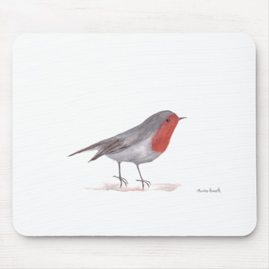 Robin Voice Aquarell Weihnachten niedlich Mousepad (Vorne)