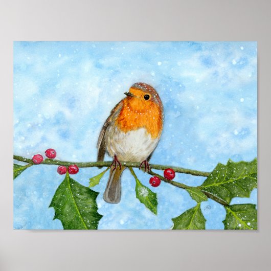 Robin Watercolor Painting ~ Poster (Vorne)
