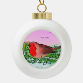 Robin Weihnachts-Weihnachtszeit Keramik Kugel-Ornament