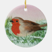 Robin Weihnachts-Weihnachtszeit Keramik Ornament (Hinten)