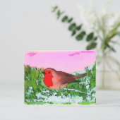 Robin Weihnachts-Weihnachtszeit Postkarte (Stehend Vorderseite)