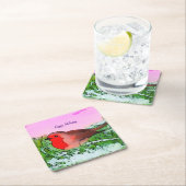 Robin Weihnachts-Weihnachtszeit Rechteckiger Pappuntersetzer (Vor Ort)