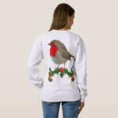 Robin-Weihnachtspullover-Art-Entwurf Sweatshirt (Schwarz voll)